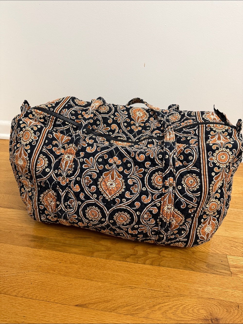 Vera Bradley Quilted Paisley Duffle Bag - Black & Brown